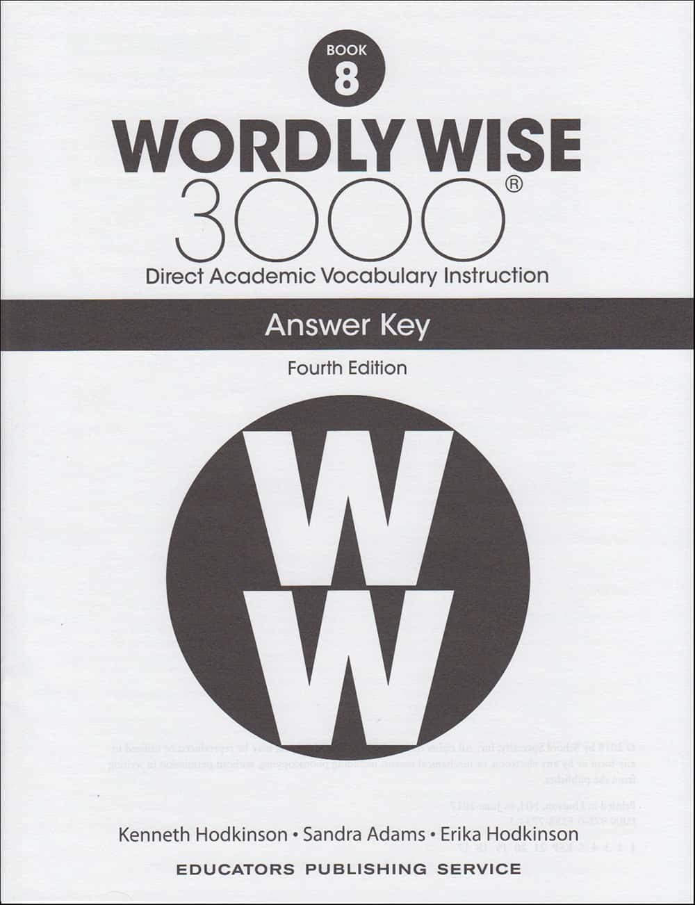 WORDLY WISE 3000-8, ANS KEY/4E