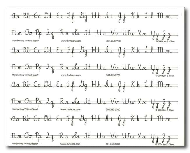 HWT: CURSIVE ALPHABET DESK STRIPS