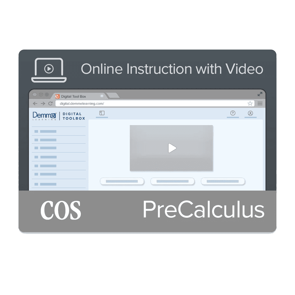 PRE-CALCULUS ONLINE INSTRUCTION W/VIDEO