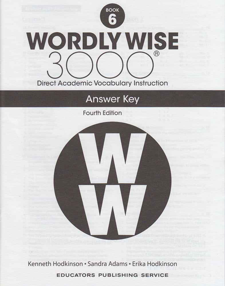WORDLY WISE 3000-6, ANS KEY/4E