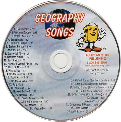 AUDIO MEMORY&REG; GEOGRAPHY SONGS CD ONLY