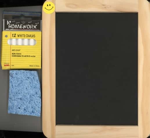 SLATE CHALKBOARD WITH CHALK & SPONGE KIT