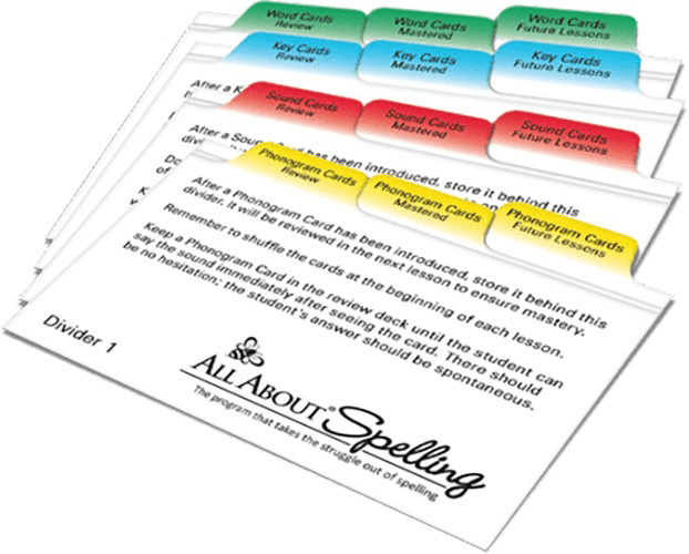 ALL ABOUT SPELLING - SPELLING DIVIDER CARDS